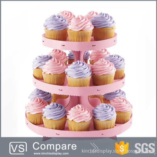 Promotional Safe Material Cardboard 3-tier Cupcake Stand
